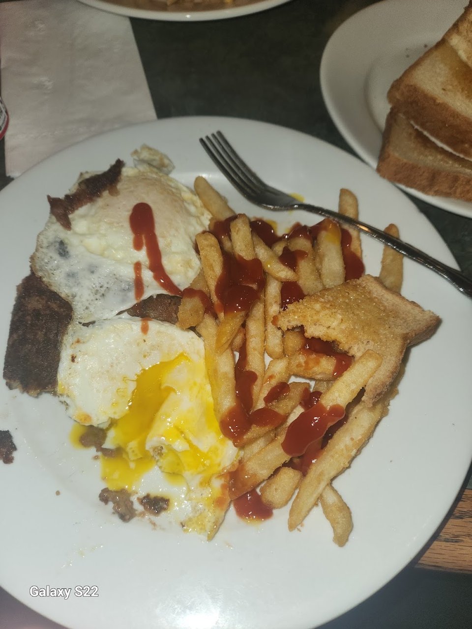 Eggs over Cornbread Hash